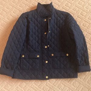 JCrew Petite Navy Quilted Puffer Jacket